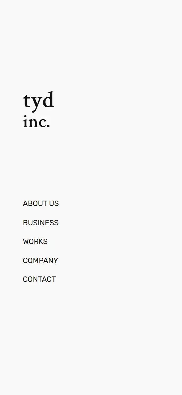 株式会社ティ・ワイ・ディの公式サイトの画面(スマートフォン)