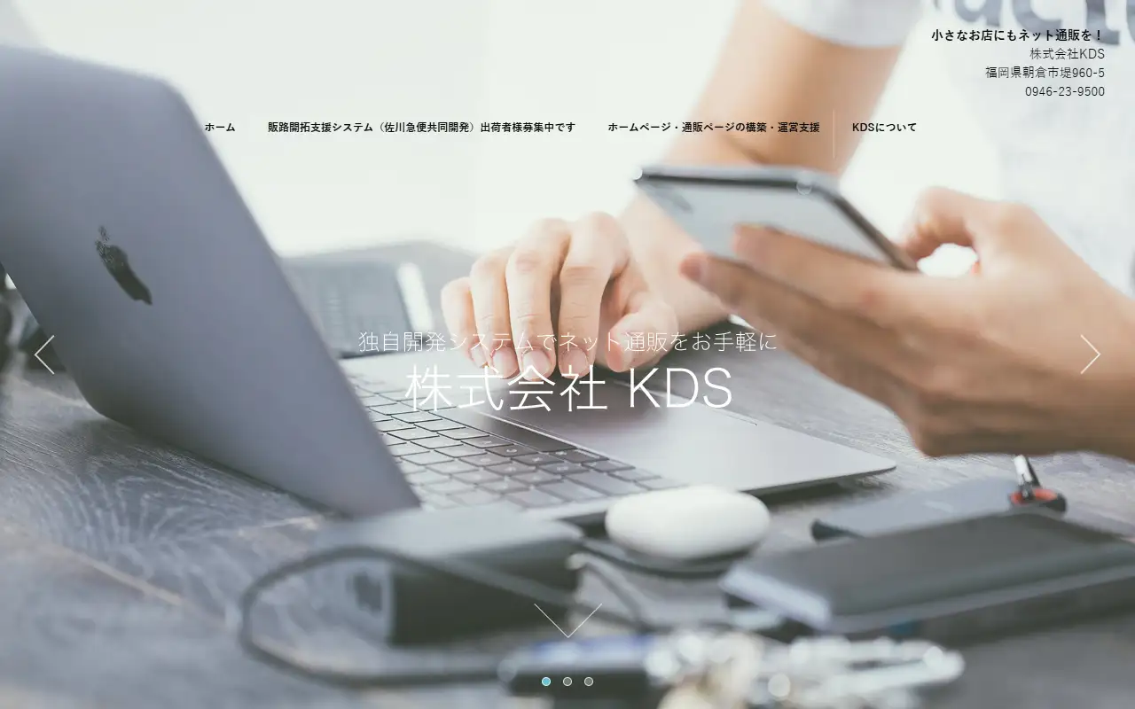株式会社KDSの公式サイトの画面(PC)