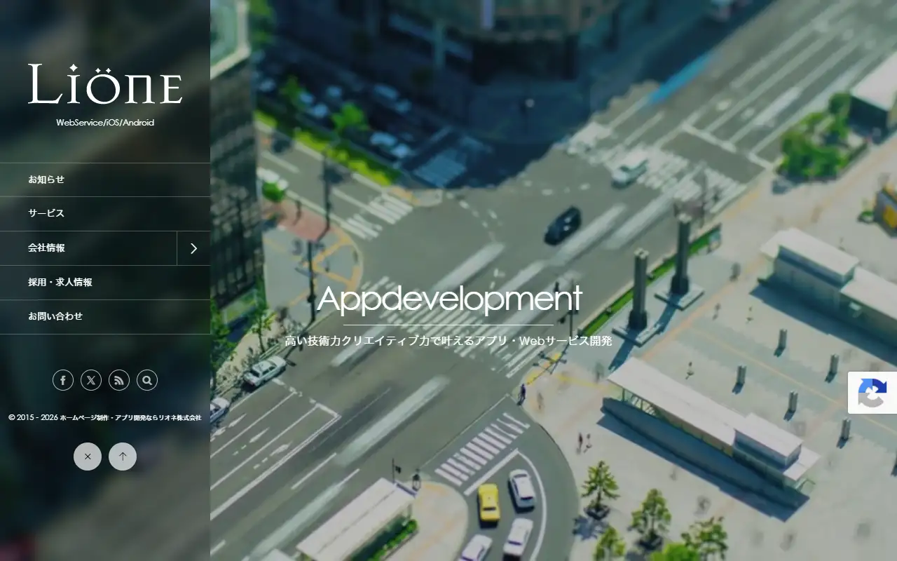 リオネ株式会社の公式サイトの画面(PC)
