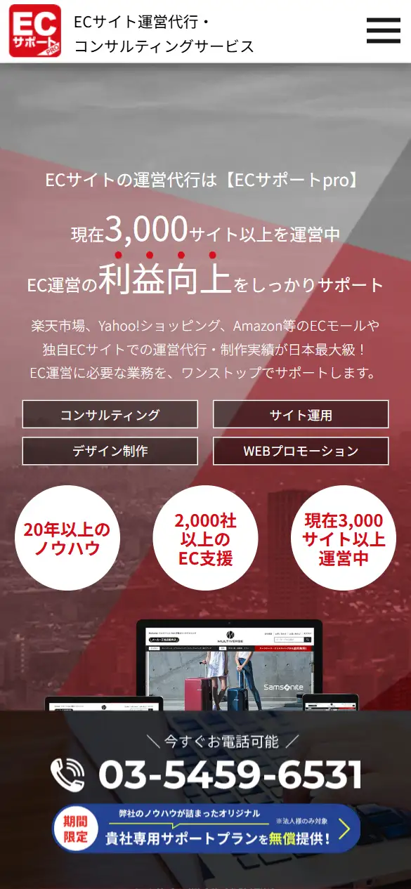 株式会社ブランジスタソリューションの公式サイトの画面(スマートフォン)