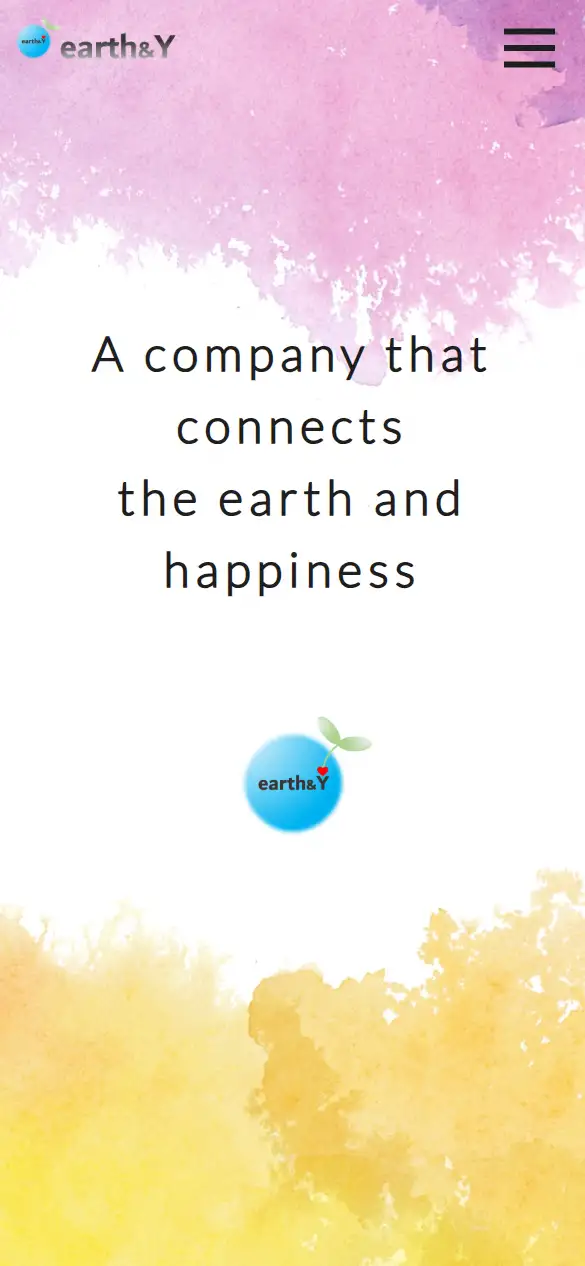 earth & Y LLCの公式サイトの画面(スマートフォン)