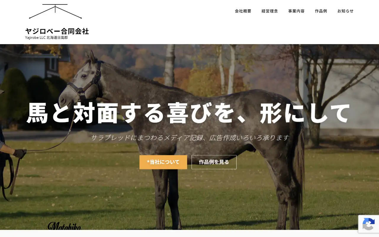 ヤジロベー合同会社の公式サイトの画面(PC)
