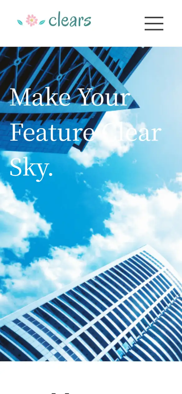 株式会社クリアスの公式サイトの画面(スマートフォン)