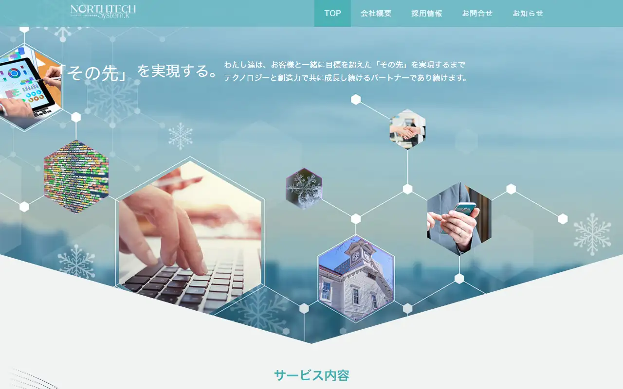 株式会社ノーステックシステムの公式サイトの画面(PC)