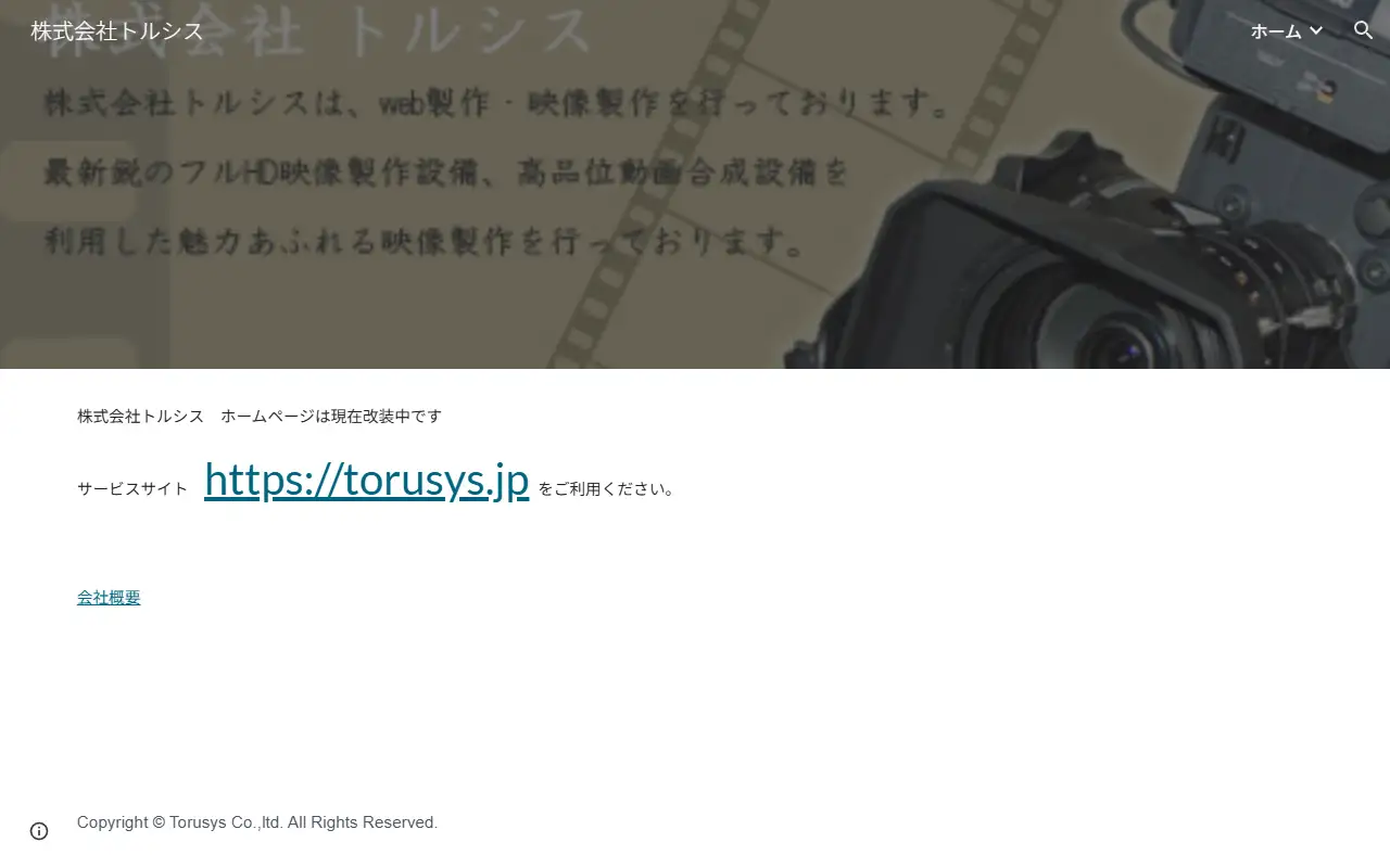 株式会社トルシスの公式サイトの画面(PC)