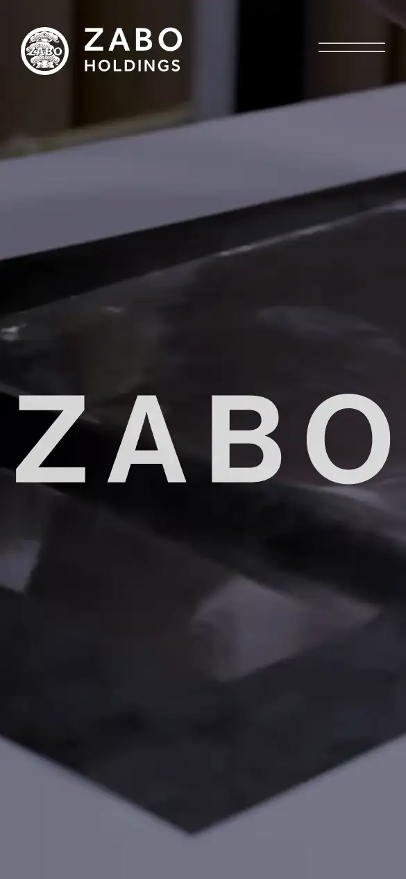 株式会社ZABOの公式サイトの画面(スマートフォン)