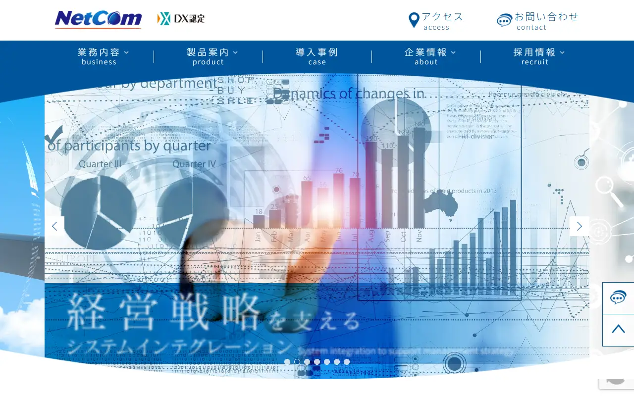 株式会社ネットコムの公式サイトの画面(PC)
