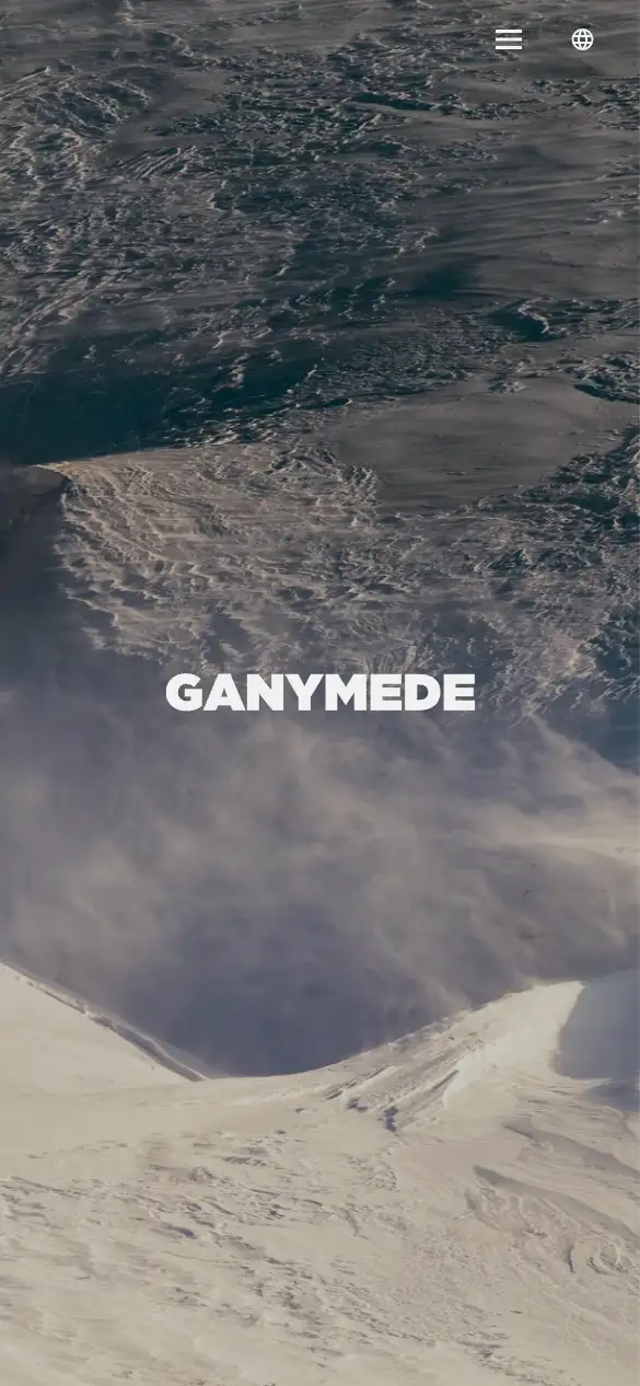 GANYMEDE株式会社の公式サイトの画面(スマートフォン)