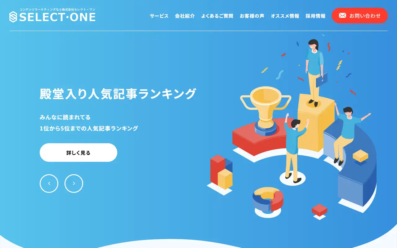 株式会社セレクト・ワンの公式サイトの画面(PC)